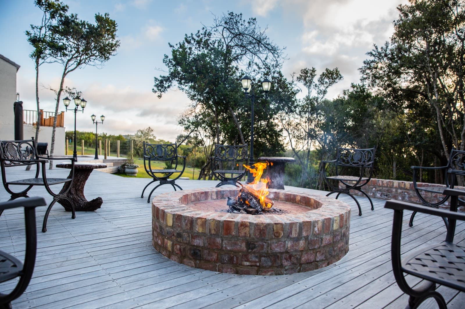 Evening fire at the patio