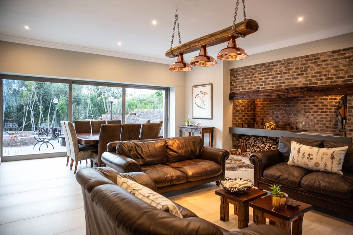 Braai lounge with copper lights